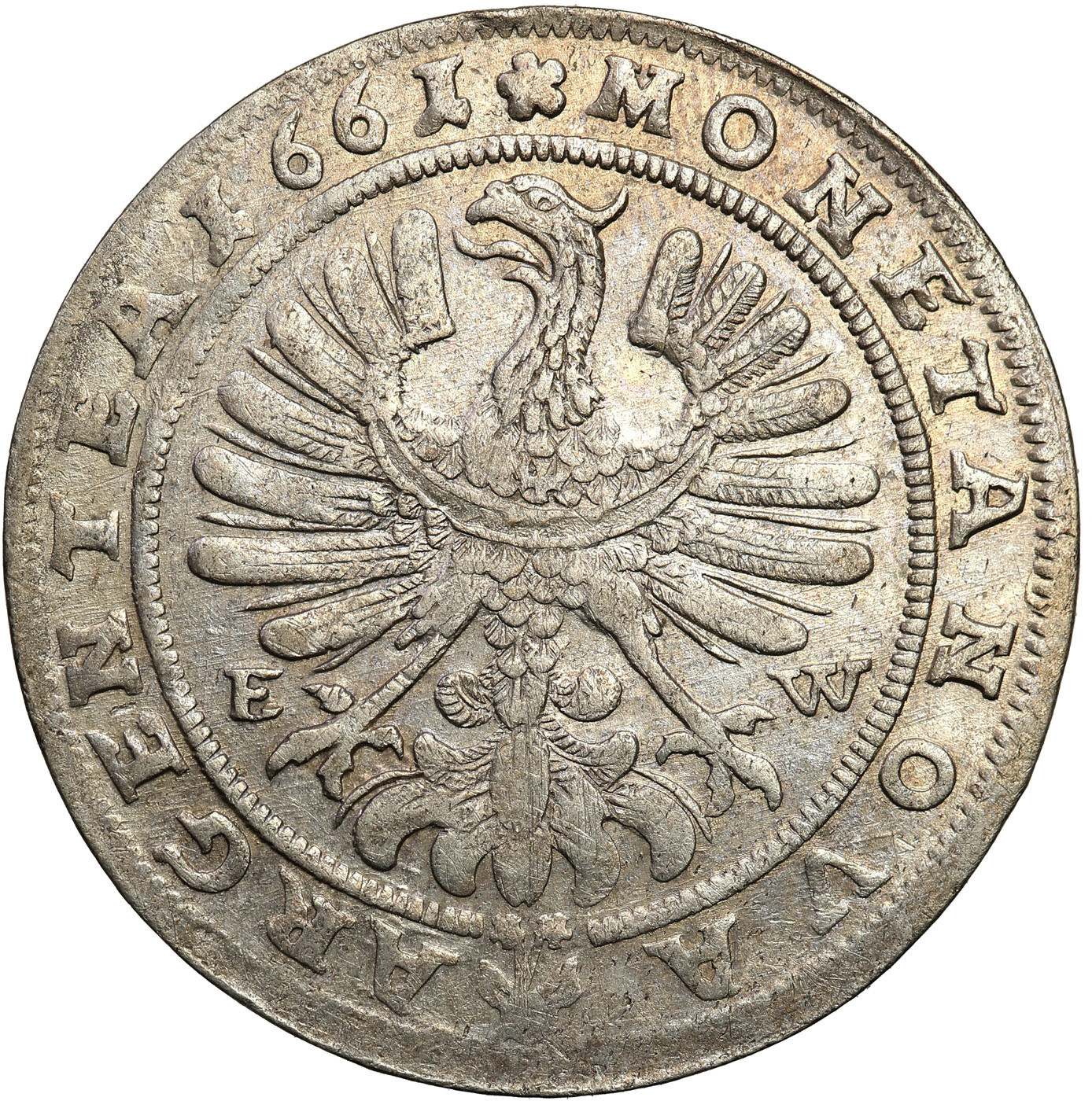 Śląsk, księstwo legnicko-brzesko-wołowskie. Krystian Wołowski. 15 krajcarów 1661, Brzeg – WOLAV